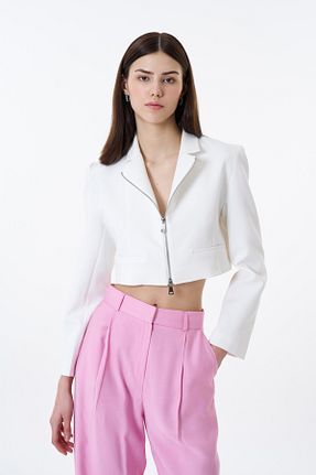 کت بلیزر نباتی زنانه مخلوط پلی استر Quzu - کد 893329721