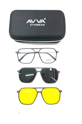 عینک آفتابی مشکی مردانه 56 Avva - کد 898924533