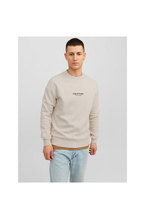 سوئیشرت بژ مردانه ساده Jack & Jones - کد 755491582