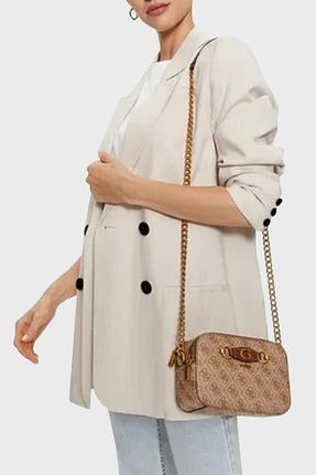 کیف دوشی قهوه ای زنانه چرم مصنوعی Guess - کد 898923352
