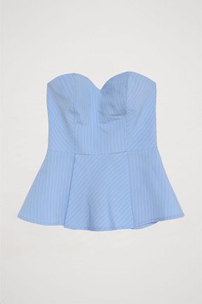 بلوز آبی زنانه Straplez Quzu - کد 894735384