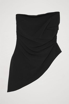 بلوز مشکی زنانه ساده Quzu - کد 891064666