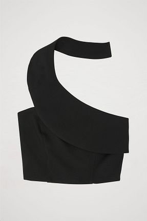 بلوز مشکی زنانه ساده Quzu - کد 891064628