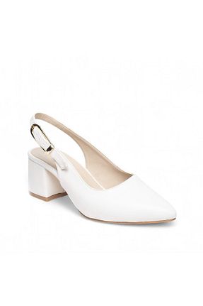 کفش پاشنه بلند کلاسیک سفید زنانه چرم لاکی MAST SHOES - کد 897971619