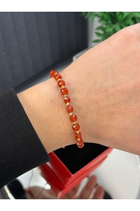 دستبند جواهر زرشکی زنانه سنگ طبیعی NikaŞ - کد 898981025