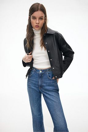 شلوار جین آبی زنانه سوپر فاق بلند H&M - کد 898994284