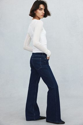 شلوار جین آبی زنانه پاچه اسپانیولی H&M - کد 898994722