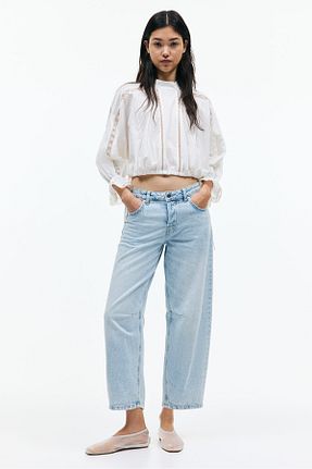 شلوار جین آبی زنانه پاچه گشاد H&M - کد 898994431