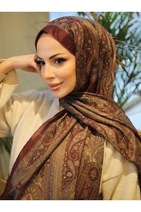 روسری زرشکی پنبه پلی استر efdal şal eşarp - کد 899032626