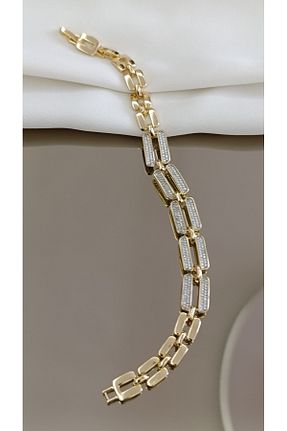 دستبند استیل (فولاد) طلائی زنانه استیل (فولاد) SENAM TAKI - کد 884498357