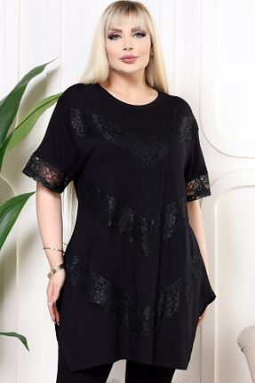 بلوز سایز بزرگ مشکی زنانه سایز بزرگ Kheos - کد 899044588