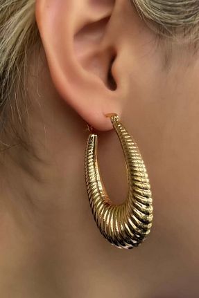 گوشواره استیل (فولاد) زرد زنانه استیل (فولاد) Vitastyle - کد 899046958