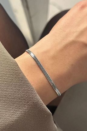 دستبند استیل (فولاد) طوسی زنانه استیل (فولاد) Vitastyle - کد 899037205