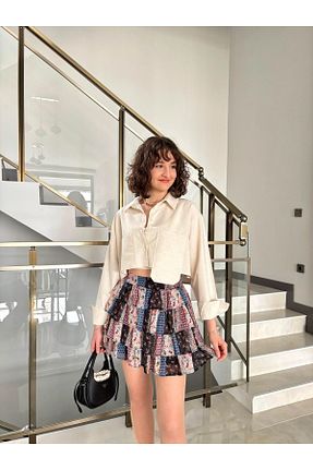 دامن رنگی زنانه طرح دار Butik - کد 899037529