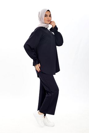 ست بالاتنه و پائین تنه سرمه ای زنانه بافت SOFT - کد 899049422