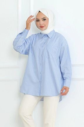 پیراهن حجاب آبی زنانه Relaxed Pek Moda - کد 853874044
