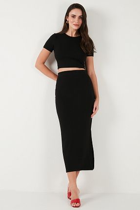 ست بالاتنه و پائین تنه مشکی زنانه مخلوط ویسکون Lela - کد 899060356
