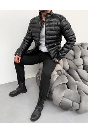 کاپشن مشکی مردانه رگولار SCSARVİN - کد 899094112
