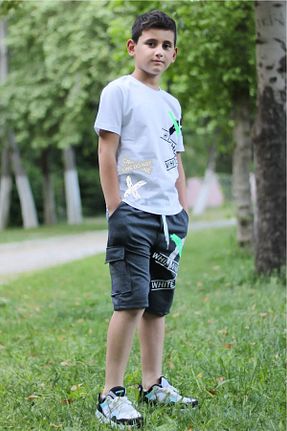 ست بالاتنه و پائین تنه سفید بچه گانه بافت FYK KİDS - کد 303120450