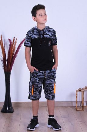 ست بالاتنه و پائین تنه طوسی بچه گانه بافت FYK KİDS - کد 308763752