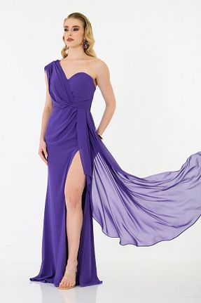 لباس مجلسی و فارغ التحصیلی بنفش زنانه شیفون CARMEN - کد 682723999