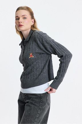 پلیور طوسی زنانه رگولار Rays - کد 899144609