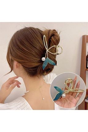 گیره سر فیروزه ای زنانه سنگ کریستال Pelin Aksesuar - کد 788440284