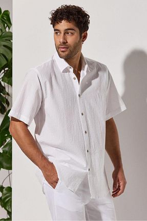 پیراهن سفید مردانه رگولار White By Nature - کد 807240231