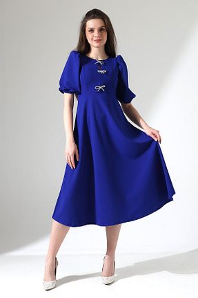 لباس سرمه ای زنانه کرپ Deafox - کد 899156573