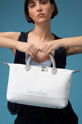 کیف دوشی سفید زنانه چرم مصنوعی United Colors of Benetton - کد 899150531