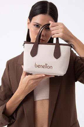 کیف دوشی بژ زنانه چرم مصنوعی United Colors of Benetton - کد 899150188