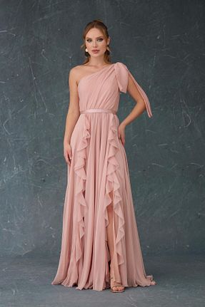 لباس مجلسی و فارغ التحصیلی صورتی زنانه شیفون CARMEN - کد 844085494