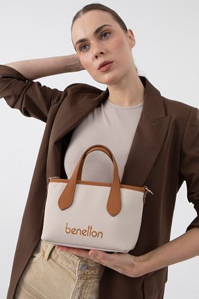کیف دوشی بژ زنانه چرم مصنوعی United Colors of Benetton - کد 899149945