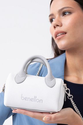کیف دوشی سفید زنانه چرم مصنوعی United Colors of Benetton - کد 899152365