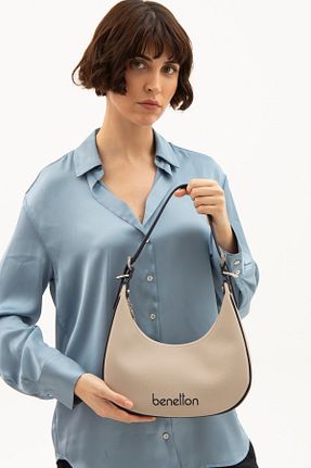 کیف دوشی طوسی زنانه چرم مصنوعی United Colors of Benetton - کد 899149265