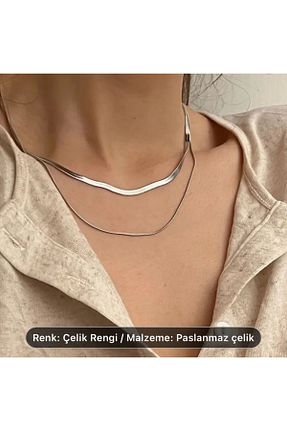 گردنبند استیل ( فولاد ) طوسی استیل (فولاد) SUNA - کد 899162667