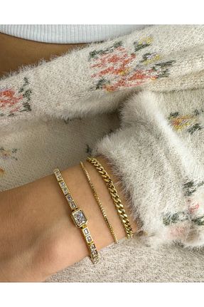 دستبند استیل (فولاد) زرد زنانه روکش طلا XUPING JEWELRY - کد 899183825