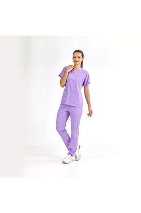 ست بالاتنه و پائین تنه بنفش زنانه بافتنی ÇİZGİ - کد 899175374