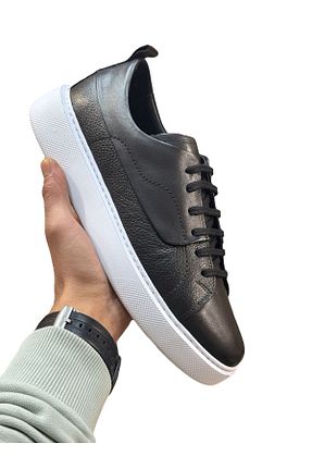 کفش اسنیکر مشکی مردانه چرم اصل Greyybull Shoes - کد 899182802