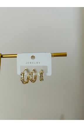گوشواره استیل (فولاد) طلائی استیل (فولاد) JEWELRY - کد 899190264