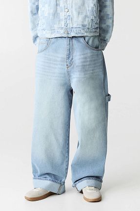 شلوار جین آبی مردانه پاچه گشاد Pull & Bear - کد 899208574