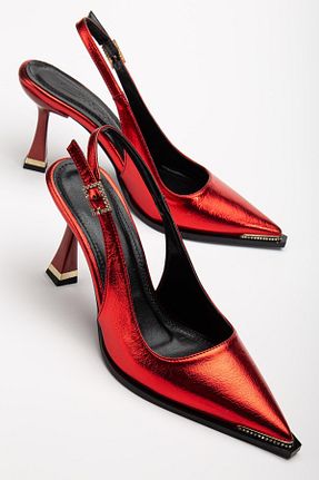 کفش استایلیتو قرمز پاشنه نازک SUİNS SHOES - کد 899219551