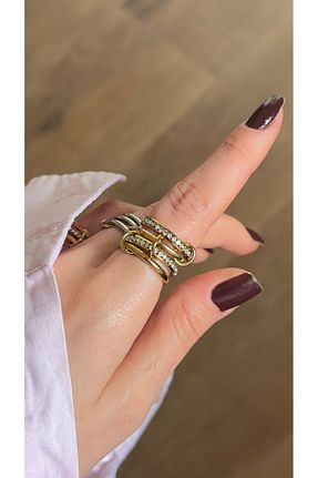 انگشتر استیل (فولاد) زرد زنانه استیل (فولاد) Opia JEWELRY - کد 898398338