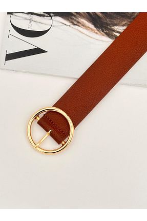کمربند قهوه ای زنانه چرم مصنوعی Descoin - کد 899217462