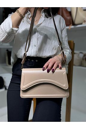کیف دوشی بژ زنانه چرم مصنوعی ElifSavaş - کد 888386668