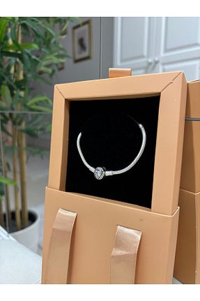 دستبند نقره طوسی زنانه 925 عیار Silver - کد 899225236