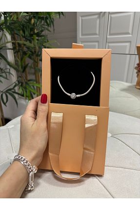 دستبند نقره طوسی زنانه 925 عیار Silver - کد 899225236