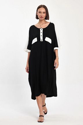 لباس سایز بزرگ مشکی زنانه بافتنی bacc - کد 899252793