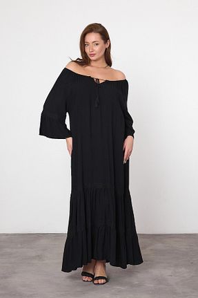 لباس سایز بزرگ مشکی زنانه بافتنی bacc - کد 899253012