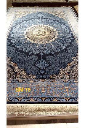فرش سرمه ای پلی استر Tuğra - کد 898256764